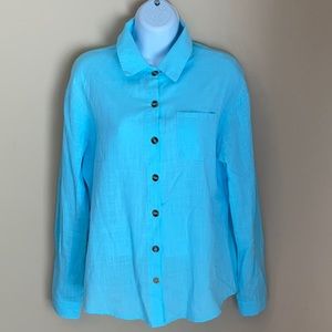 Zaayo Size S Blue Button Down the Front Blouse